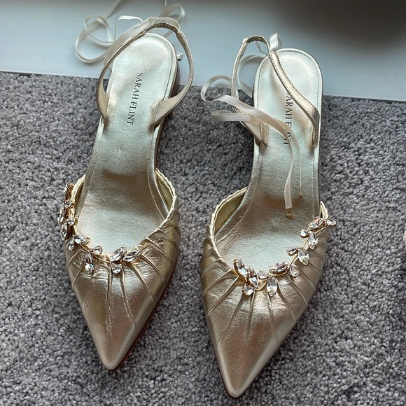 Sarah flint flats - used good condition size 39 1/2. Handmade in Italy - Picture 1 of 10